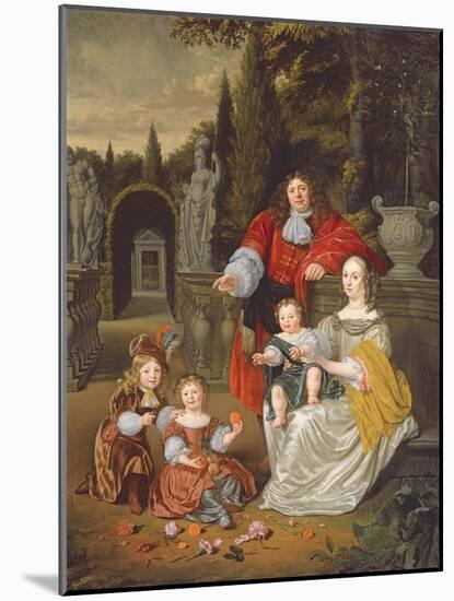 A Family Group on a Terrace, 1670-Michiel Van Musscher-Mounted Giclee Print