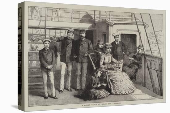 A Family Group on Board the Osborne-Godefroy Durand-Stretched Canvas