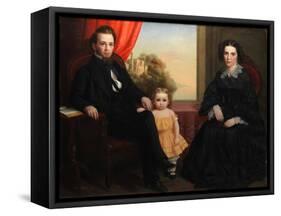 A Family Group Portrait, c.1850-American School-Framed Stretched Canvas