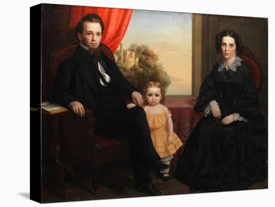 A Family Group Portrait, c.1850-American School-Stretched Canvas