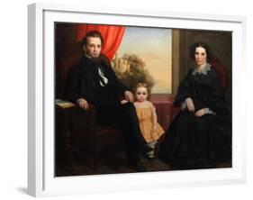 A Family Group Portrait, c.1850-American School-Framed Giclee Print