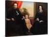 A Family Group Portrait, c.1850-American School-Stretched Canvas