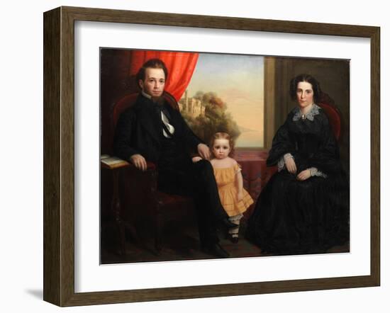 A Family Group Portrait, c.1850-American School-Framed Giclee Print