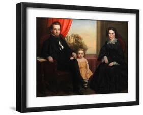 A Family Group Portrait, c.1850-American School-Framed Giclee Print