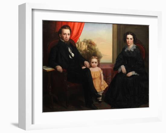 A Family Group Portrait, c.1850-American School-Framed Giclee Print