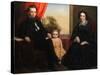 A Family Group Portrait, c.1850-American School-Stretched Canvas