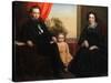 A Family Group Portrait, c.1850-American School-Stretched Canvas