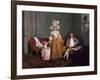 A Family Group, the Father Seated, the Mother and Daughter Standing, in an Interior, 18th Century-Francis Wheatley-Framed Giclee Print