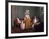 A Family Group, the Father Seated, the Mother and Daughter Standing, in an Interior, 18th Century-Francis Wheatley-Framed Giclee Print