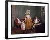 A Family Group, the Father Seated, the Mother and Daughter Standing, in an Interior, 18th Century-Francis Wheatley-Framed Giclee Print