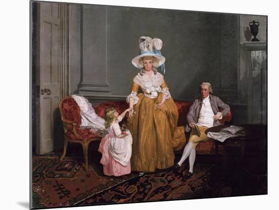 A Family Group, the Father Seated, the Mother and Daughter Standing, in an Interior, 18th Century-Francis Wheatley-Mounted Giclee Print