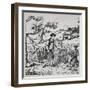 A Family Harvesting Corn (Litho)-American-Framed Giclee Print