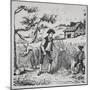 A Family Harvesting Corn (Litho)-American-Mounted Giclee Print