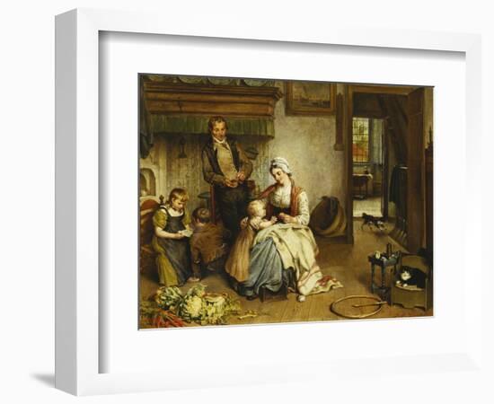 A Family in an Interior-Johannes Petrus Horstok-Framed Giclee Print