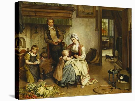 A Family in an Interior-Johannes Petrus Horstok-Stretched Canvas