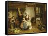 A Family in an Interior-Johannes Petrus Horstok-Framed Stretched Canvas