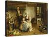 A Family in an Interior-Johannes Petrus Horstok-Stretched Canvas