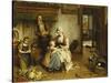 A Family in an Interior-Johannes Petrus Horstok-Stretched Canvas