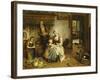 A Family in an Interior-Johannes Petrus Horstok-Framed Giclee Print