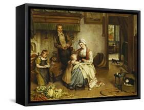 A Family in an Interior-Johannes Petrus Horstok-Framed Stretched Canvas