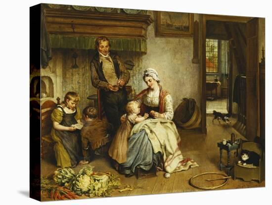 A Family in an Interior-Johannes Petrus Horstok-Stretched Canvas