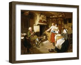 A Family in an Interior-John Faed-Framed Giclee Print