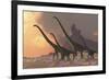 A Family of Mamenchisaurus Dinosaurs-null-Framed Art Print