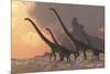 A Family of Mamenchisaurus Dinosaurs-null-Mounted Art Print