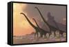 A Family of Mamenchisaurus Dinosaurs-null-Framed Stretched Canvas