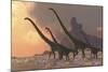 A Family of Mamenchisaurus Dinosaurs-null-Mounted Art Print