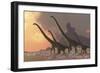 A Family of Mamenchisaurus Dinosaurs-null-Framed Premium Giclee Print