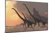 A Family of Mamenchisaurus Dinosaurs-null-Mounted Premium Giclee Print