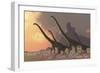 A Family of Mamenchisaurus Dinosaurs-null-Framed Art Print