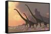 A Family of Mamenchisaurus Dinosaurs-null-Framed Stretched Canvas