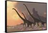 A Family of Mamenchisaurus Dinosaurs-null-Framed Stretched Canvas