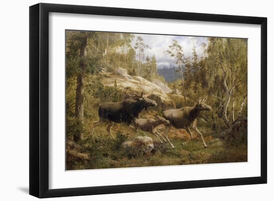 A Family of Moose-Carl Henrik Bogh-Framed Giclee Print