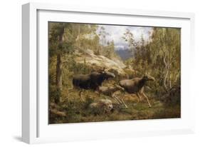 A Family of Moose-Carl Henrik Bogh-Framed Giclee Print