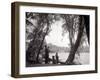 A Family Out in the Countryside, Fishing on the Bank of a Lake 1953-null-Framed Premium Photographic Print