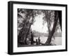 A Family Out in the Countryside, Fishing on the Bank of a Lake 1953-null-Framed Premium Photographic Print