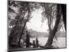 A Family Out in the Countryside, Fishing on the Bank of a Lake 1953-null-Mounted Photographic Print
