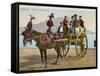 A Family Party in their Carriage at Palermo, Sicily-null-Framed Stretched Canvas