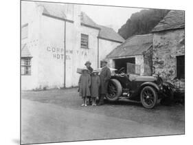 A Family Standing Beside their Car, Gorphwysfa Hotel, North Wales, C1920s-C1930s-null-Mounted Giclee Print