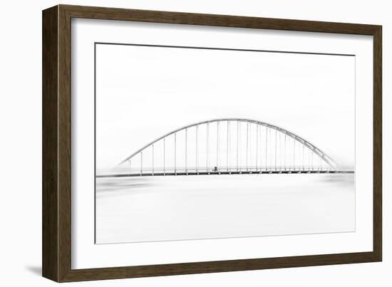 A Family Walking on Arch Bridge-Emma Zhao-Framed Giclee Print