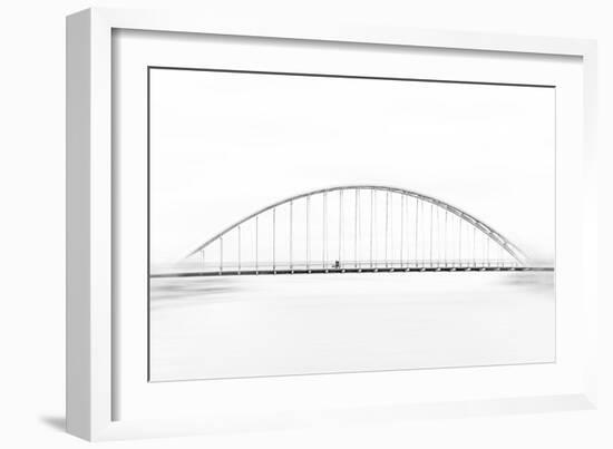 A Family Walking on Arch Bridge-Emma Zhao-Framed Giclee Print