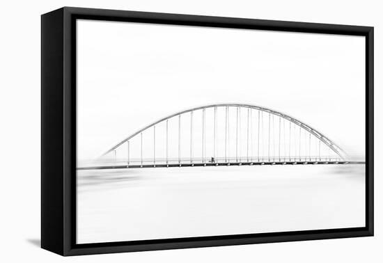 A Family Walking on Arch Bridge-Emma Zhao-Framed Stretched Canvas