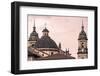 A Famous Cathedral in Bogota, Colombia, with a Red Sky behind It-David Antonio Lopez Moya-Framed Photographic Print