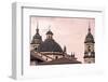 A Famous Cathedral in Bogota, Colombia, with a Red Sky behind It-David Antonio Lopez Moya-Framed Photographic Print