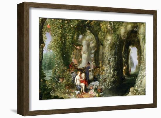 A Fantastic Cave with Odysseus and Calypso-Jan Brueghel the Elder-Framed Giclee Print