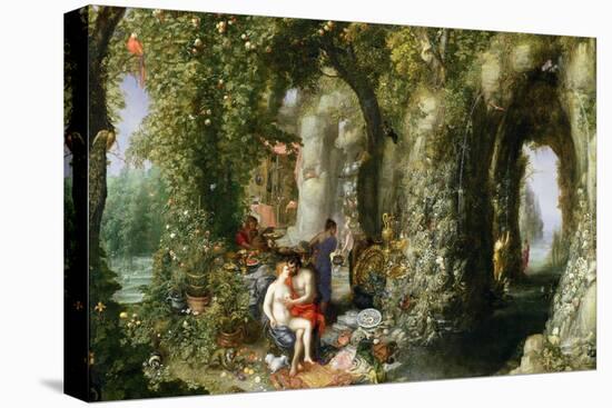 A Fantastic Cave with Odysseus and Calypso-Jan Brueghel the Elder-Stretched Canvas