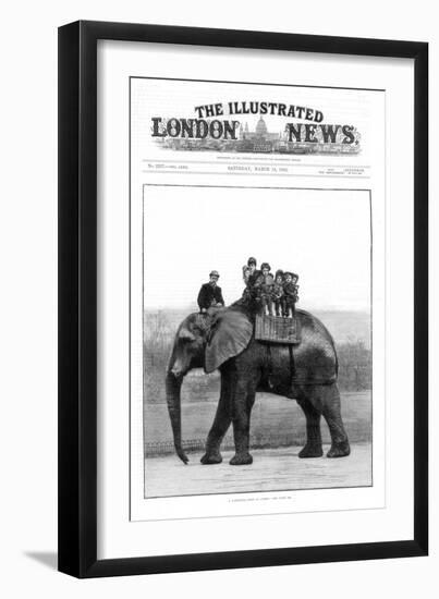 A Farewell Ride on Jumbo, London Zoo, 1882-null-Framed Giclee Print